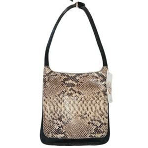 Fossil VINTAGE Snakeskin Black/Gray Crossbody Purse EUC